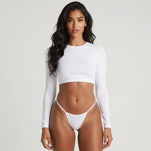 Confident Woman in White Crop Top