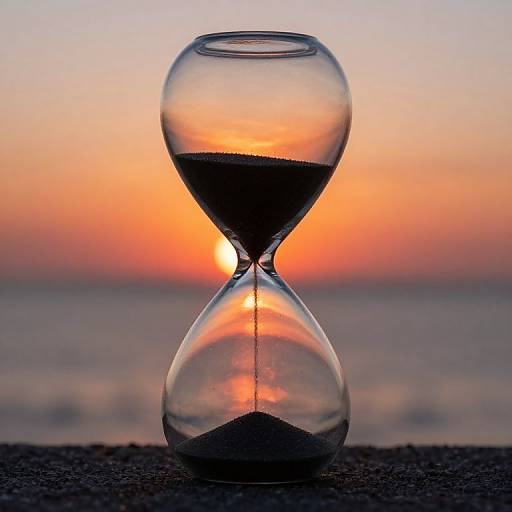 Sunset Hourglass Over Tranquil Sea