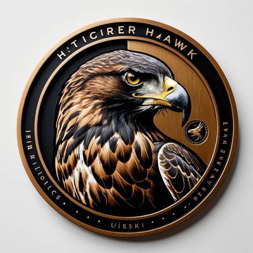 Elegant Harrier Hawk Logo on Bronze Circle
