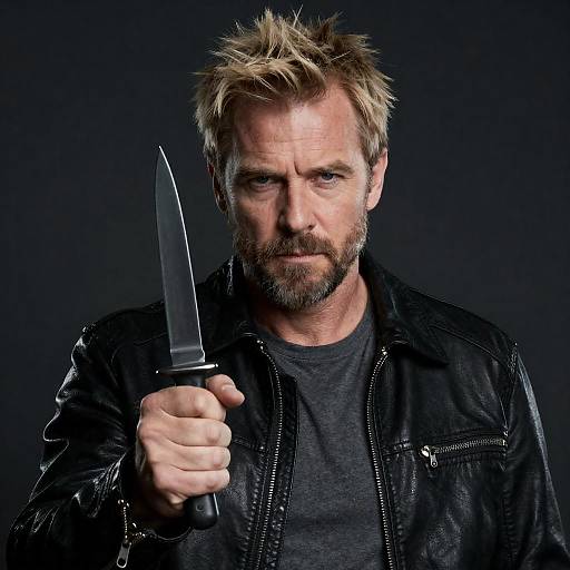 Intense Portrait of a Rugged Man