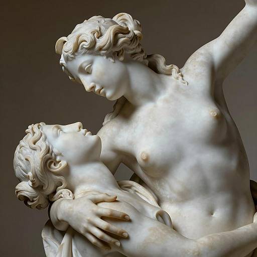 Intimate Classic Marble Sculpture Scene