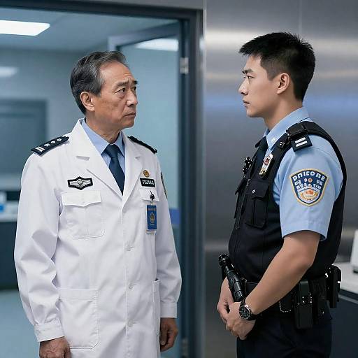 Blue-Lit Standoff: Doctor vs Officer