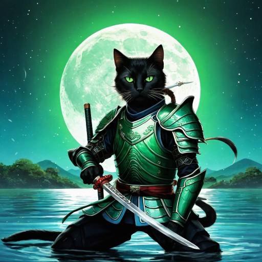 Fierce Cat Warrior with Katana