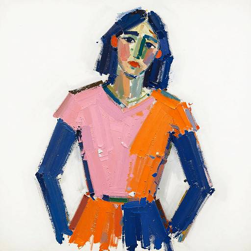 Expressionist Abstract Portrait with Bold Colors