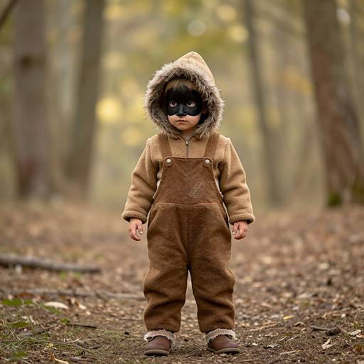 Child in Cozy Fur-Lined Outfit