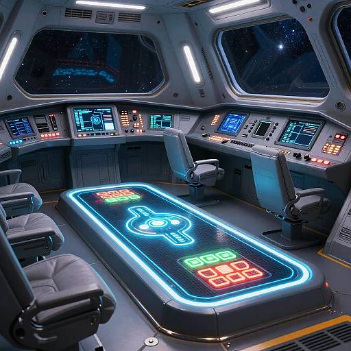 Futuristic Spaceship Teleportation Cockpit
