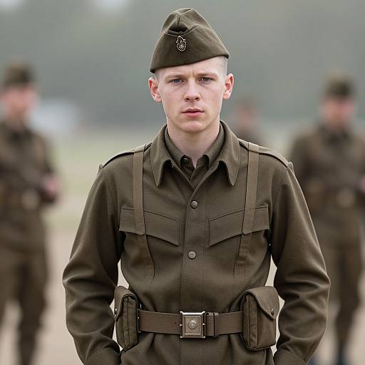 Realistic WWII Male Soldier Portrait