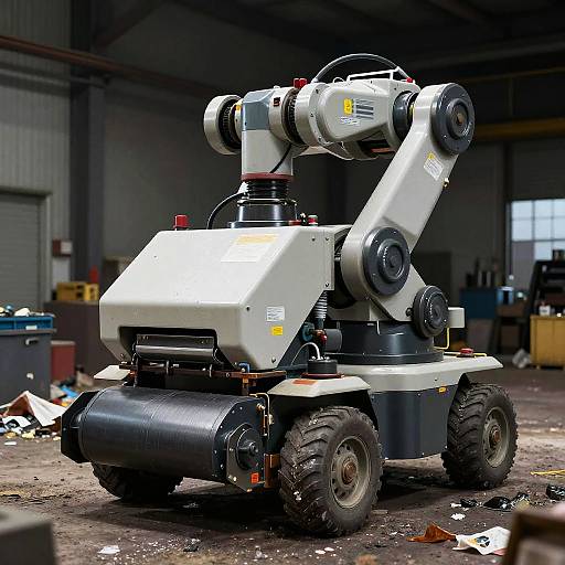 Industrial Trash Compacting Robot Scene