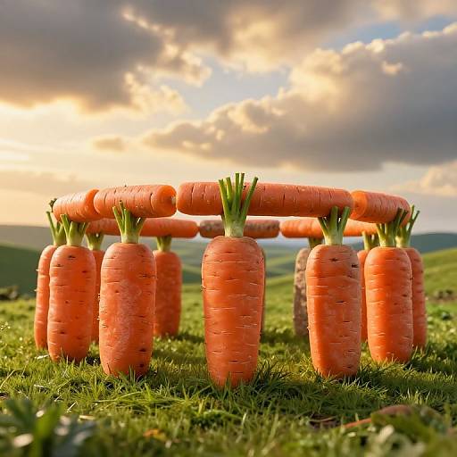 Miniature Carrot Stonehenge Sculpture