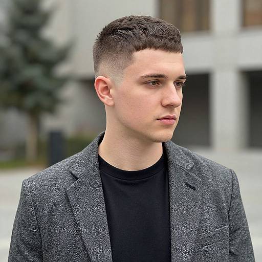 Stylish European Man with Natural Hair Fade