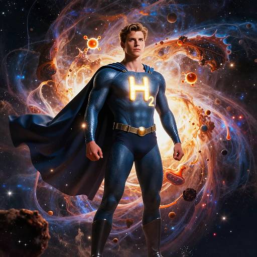 Hydrogen Superhero in Cosmic Nebula