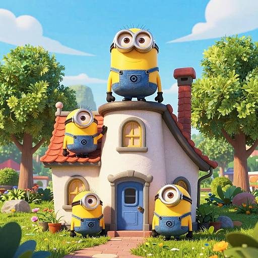 Whimsical Despicable Me House Art
