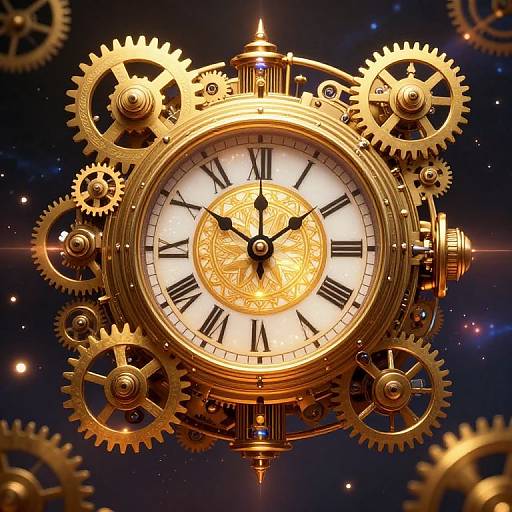 Steampunk Golden Gears Clockwork