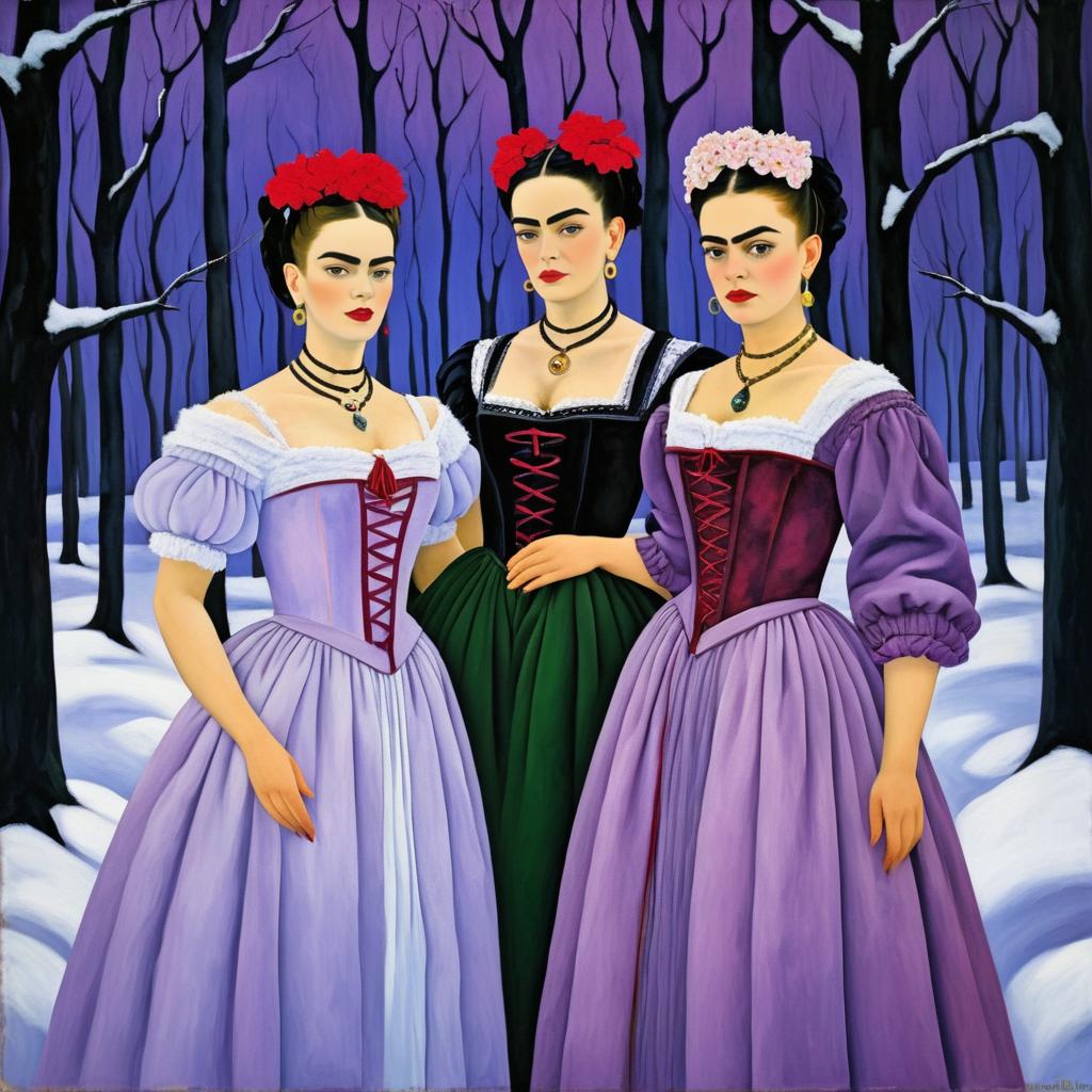 Frida Kahlo Inspired Vampire Women in Snow