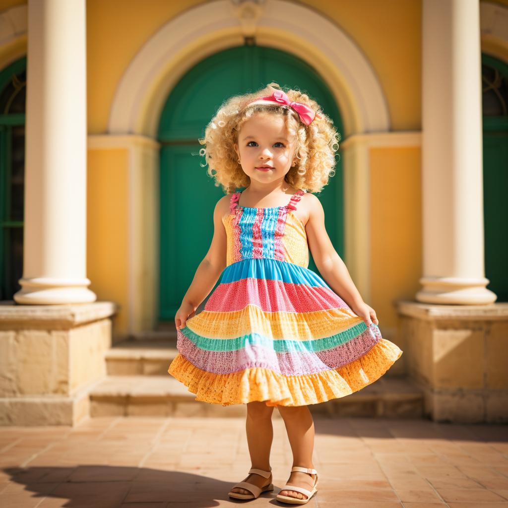 Playful Toddler Portrait in Vintage Setting