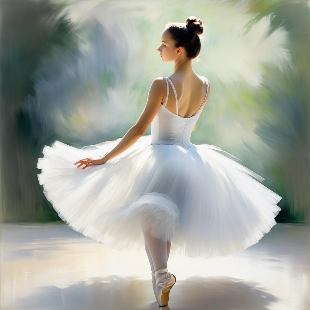 Elegant Ballerina in Degas Style