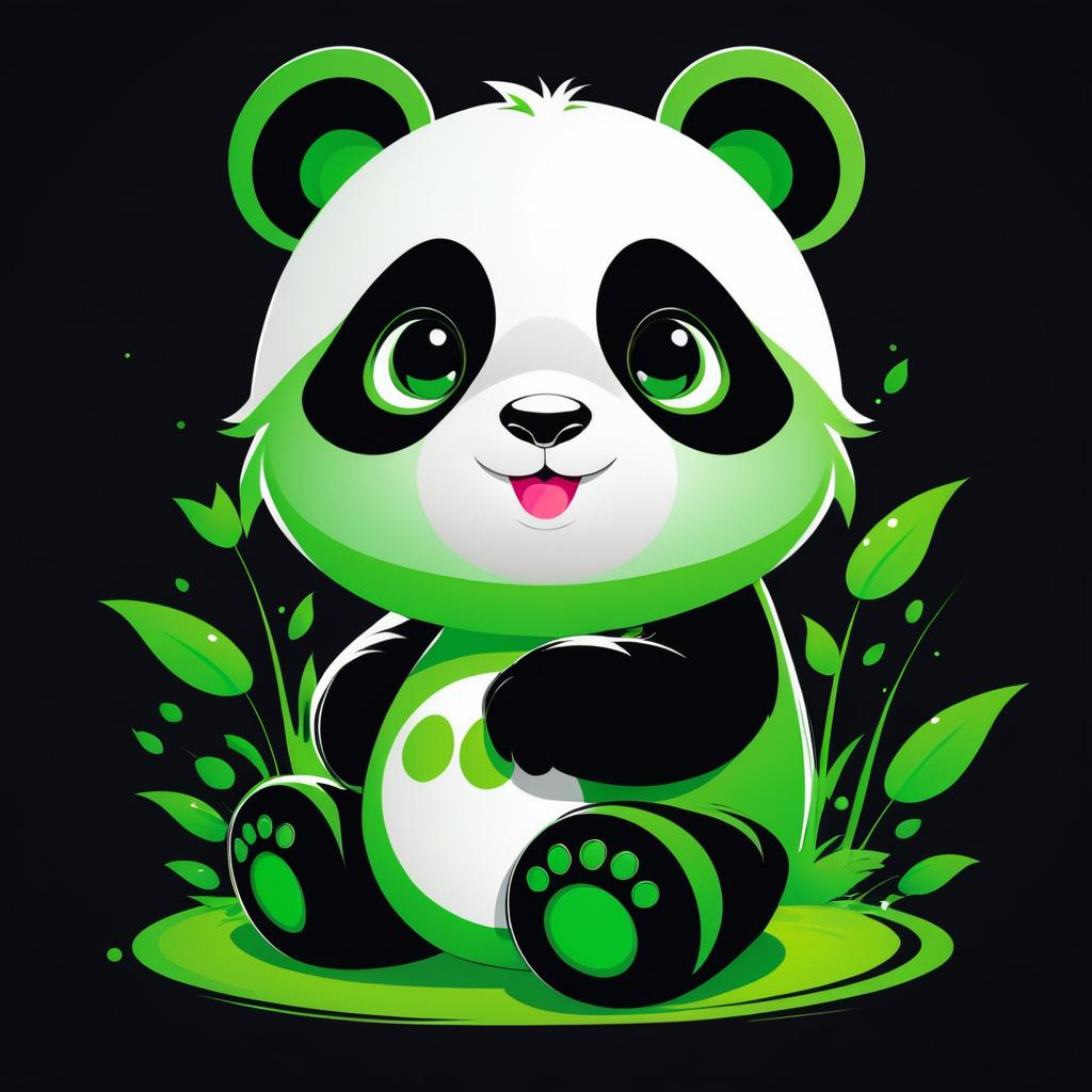 Cute Panda Vector T-Shirt Design