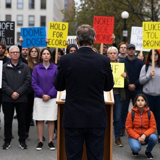 Vibrant Protest Scene with Crowd Dynamics