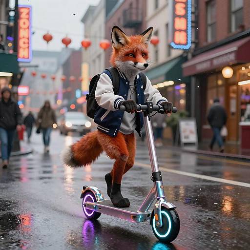 Neon Chinatown Fox Scooter Ride