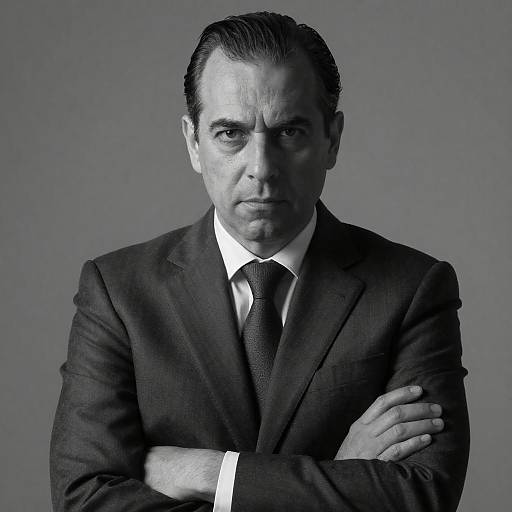 Dramatic Black-and-White Portrait of a Man