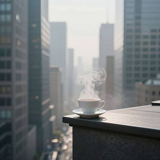 Ethereal Steam Bridge Over Cityscape
