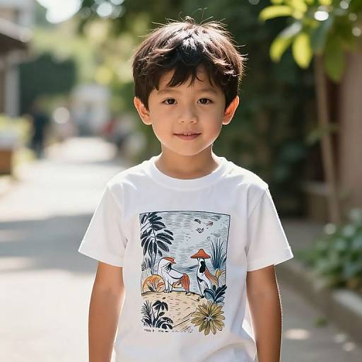 Realistic Portrait of Boy in Sunlight