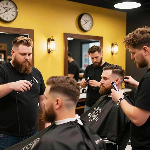 Lively Vintage Barbershop Scene