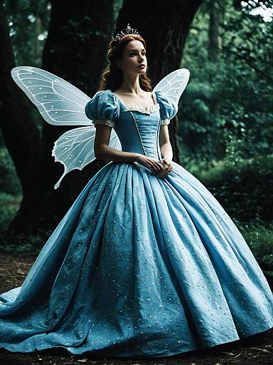 Regal Woman in Belle Dress Portrait