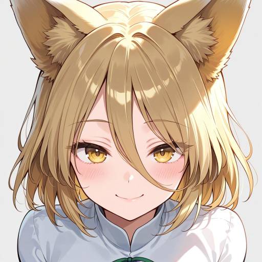 Charming Fox Girl with Ears and Smile