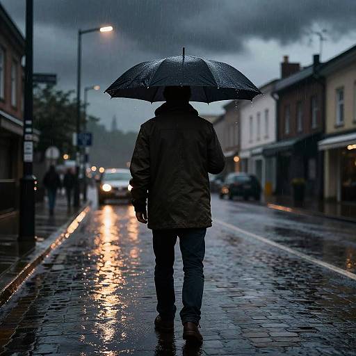 Moody Rainy Urban Night Scene