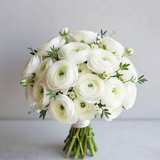 Small White Ranunculus Wedding Bouquets