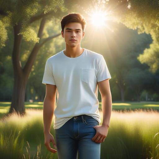 Photorealistic Portrait in Sunlit Park
