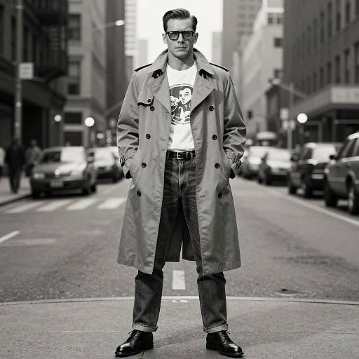 Vintage Style Tech Journalist in Trench Coat