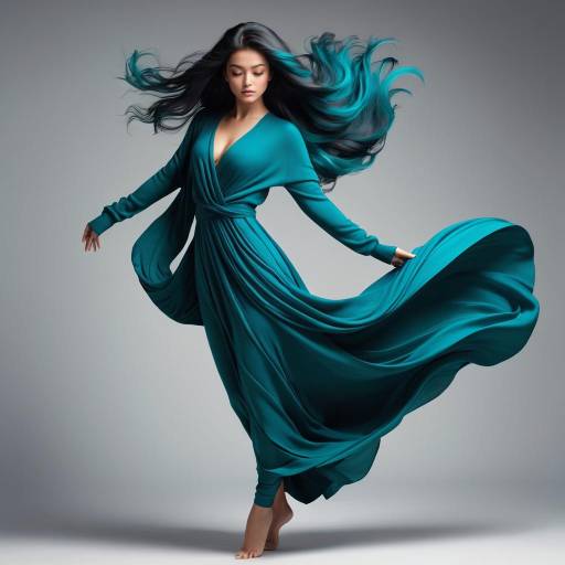 Elegant Athletic Woman in Flowing Fashion Elegant Athletic Woman in Flowing Fashion