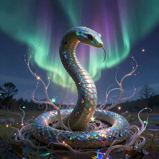 Psychedelic Aurora Serpent Portrait
