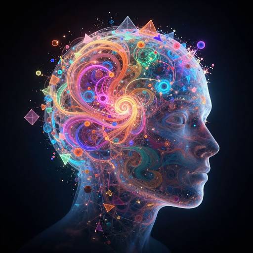 AI Mind Creating Colorful Fractal Art