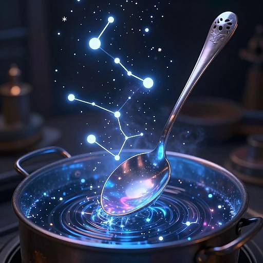 Cosmic Spoon Stirring Starry Pot