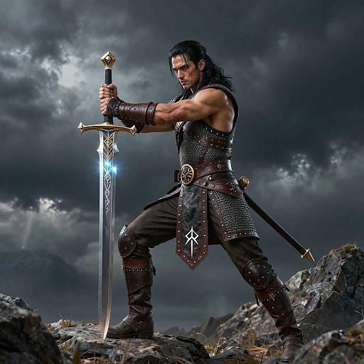 Battle-Ready Half Elf Warrior