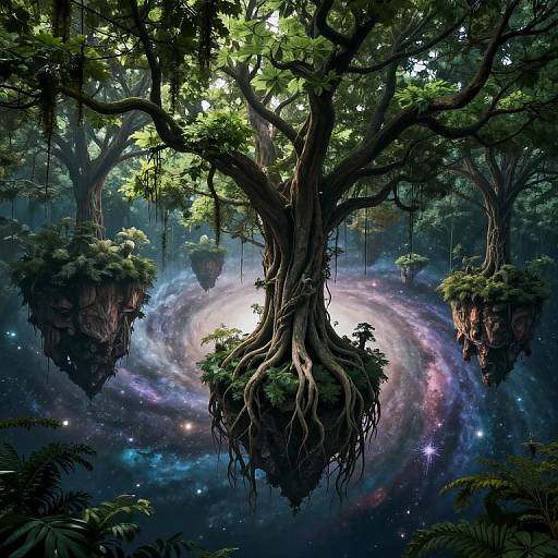 Upside Down Forest on Floating Islands