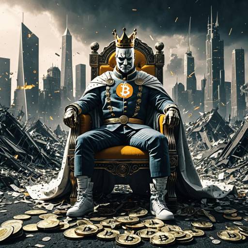 Bitcoin King in Dystopian Throne
