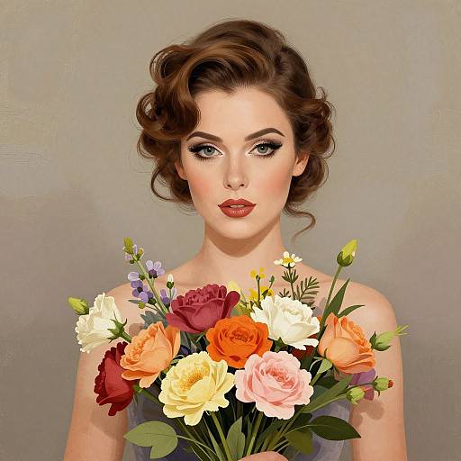 Vintage Elegance with Vibrant Bouquet