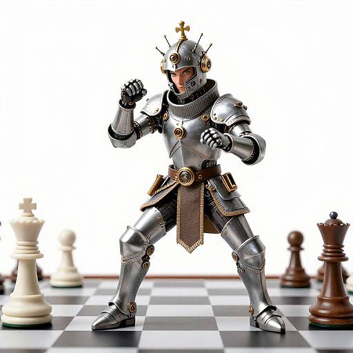 Steampunk Cyberpunk Knight Chess Warrior