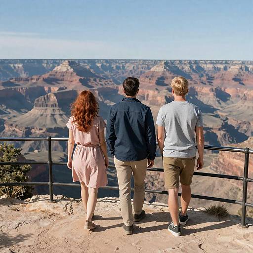 Scenic Canyon View with Three Friends