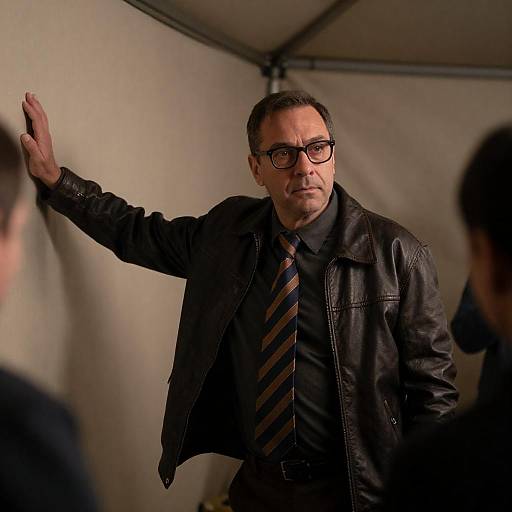 Serious Man in Dimly Lit Tent