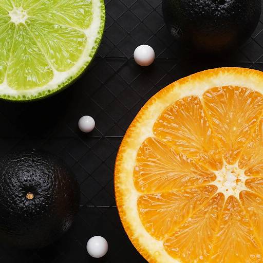 Vivid Citrus on Black Mesh