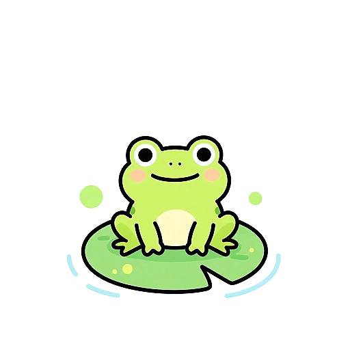 Cheerful Frog Line Art Illustration
