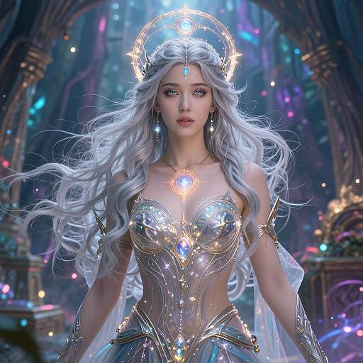 Ethereal Goddess in Mystical Forest