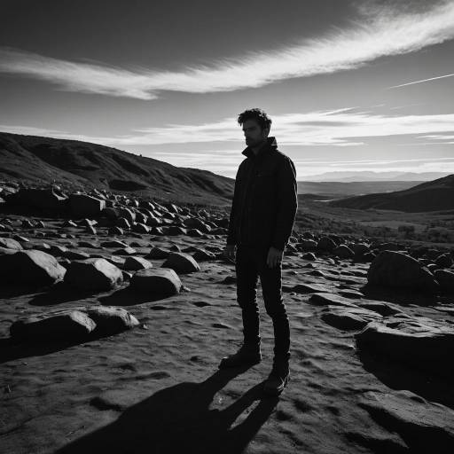 Dramatic Black and White Outdoor Portrait