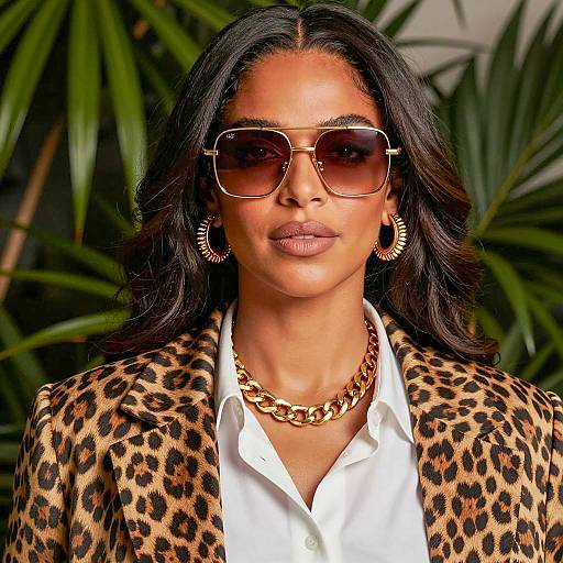 Stylish Woman in Leopard Print Fashion