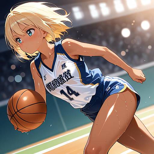 Dynamic Realism: Girl Playing Basketball